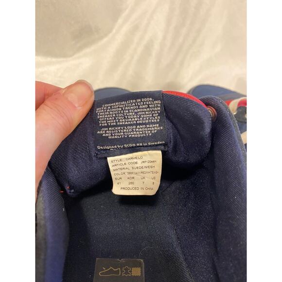 Jim Rickey Navy Blue Red White Sneakers Mens 8.5 Casual Shoes - Picture 5 of 7